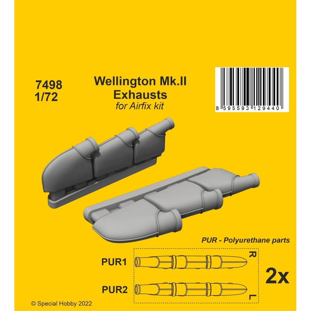 CMK Wellington Mk.II Exhausts 1/72 / for Airfix kit