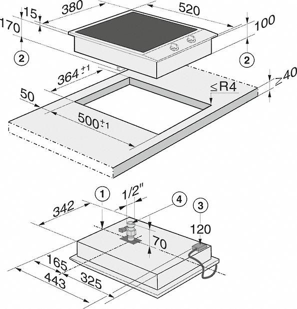 Produktbild Miele CS1322BG (38 cm, Grill Kochfeld)
