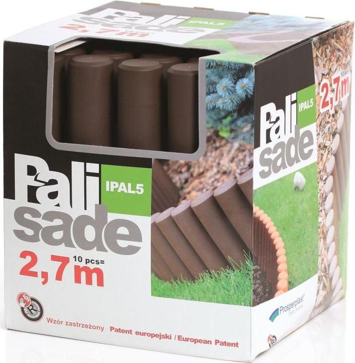 Produktbild Prosperplast Palisade 2,7 m Beetumrandung Rasenkante Randstein Kantenstein, braun, 31 x 28 x 26,6 cm (270 cm)