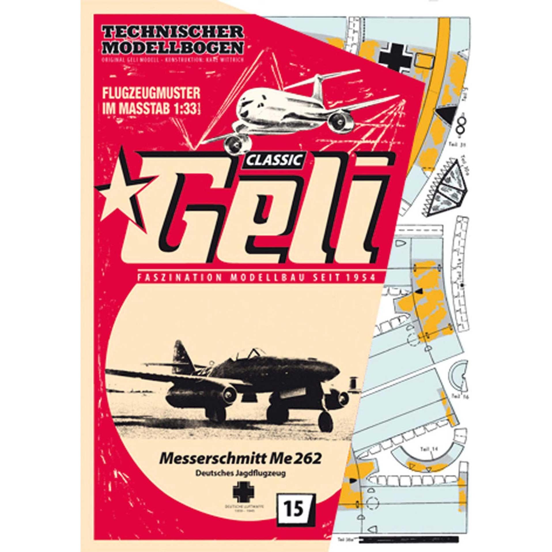 Geli messerschmitt me-262 kartonmodell