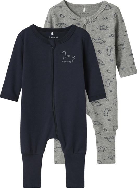 Produktbild Name it Nbmnightsuit 2p Zip Ff Grey Dino Noos (86)