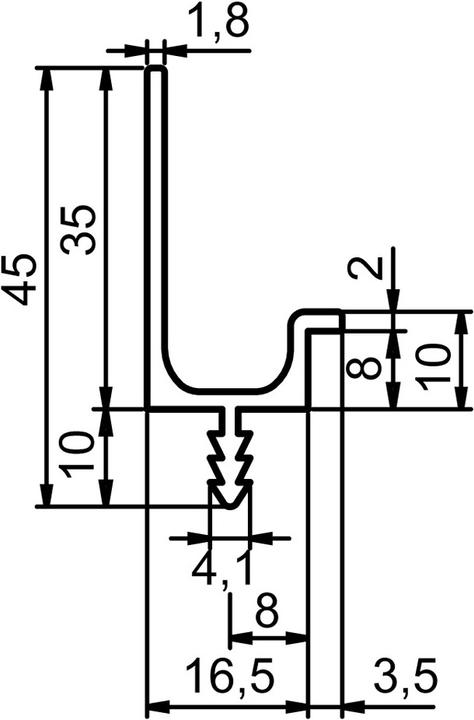 Produktbild Werkstarck Griffleistenprofile mit Profilhöhe 35 mm