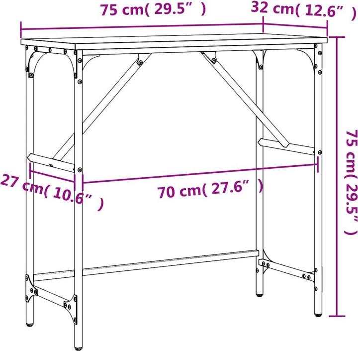 Produktbild vidaXL Konsolentisch (32 x 32 x 75 cm)