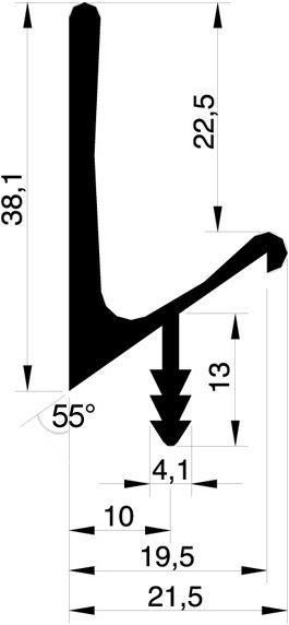 Actual product image Werkstarck Handle strip profiles with profile height 38 mm