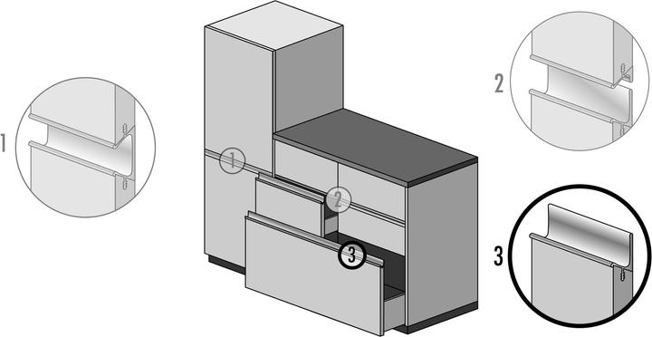 Actual product image Werkstarck Handle strip profiles with profile height 38 mm
