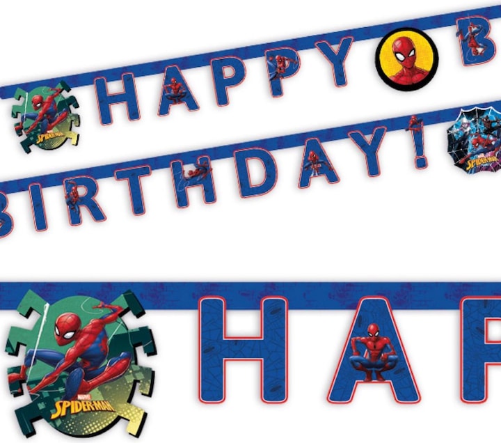 Decorata Party Guirlande d'anniversaire Spiderman