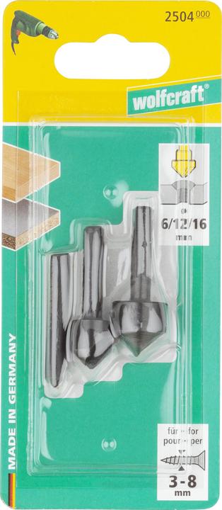 Actual product image wolfcraft wolfcraft 1 Senker-Set WS 3-tlg., ø6,12,16mm (6 mm)