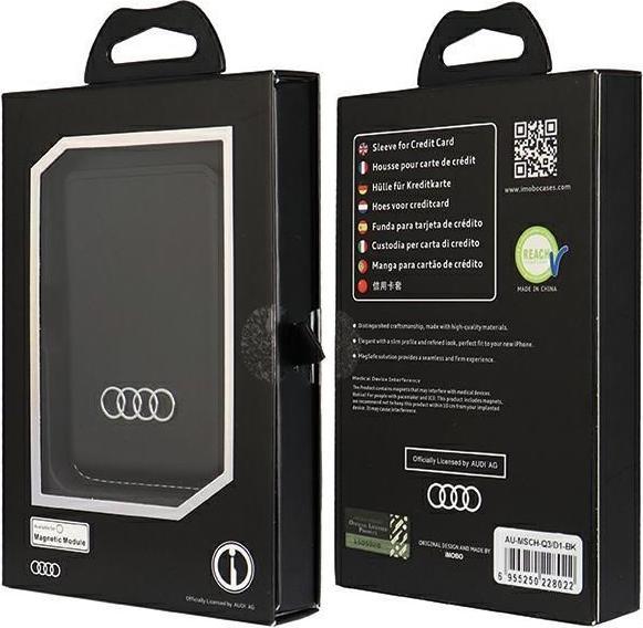 Image du produit Audi Porte-cartes en cuir synthétique czarny/black MagSafe AU-MSCH-Q3/D1-BK