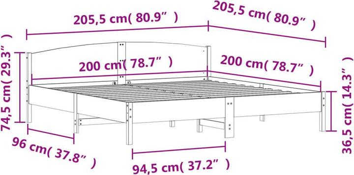 Image du produit vidaXL Bettgestell (200 x 200 cm)