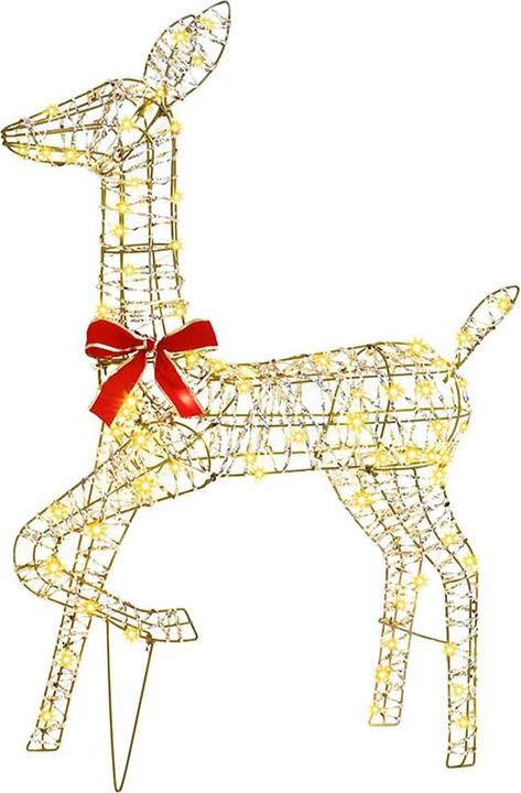 Image du produit vidaXL Famille de rennes 3 pcs Blanc chaud 128 cm PET