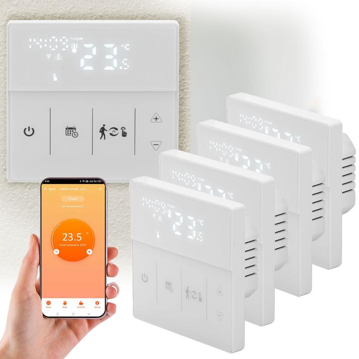 Immagine prodotto Casativo WLAN-Thermostat für Fussbodenheizungen mit App- und Sprachsteuerung, 4er-Set