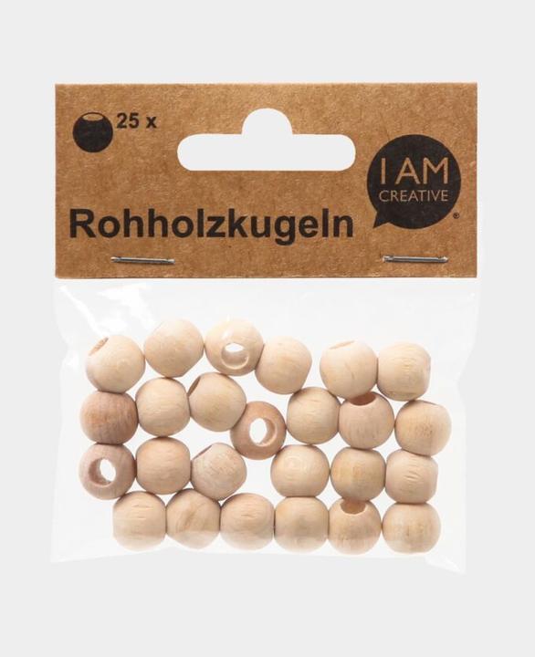 Image du produit I Am Creative Boules en bois brut, perles en bois
