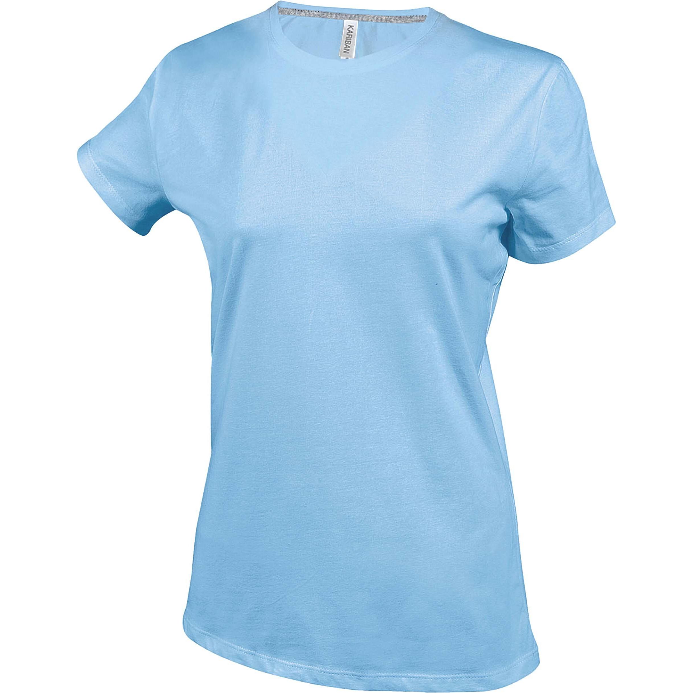 Kariban, Damen, Shirt, Rundhalsausschnitt côton, Blau, (XXL)