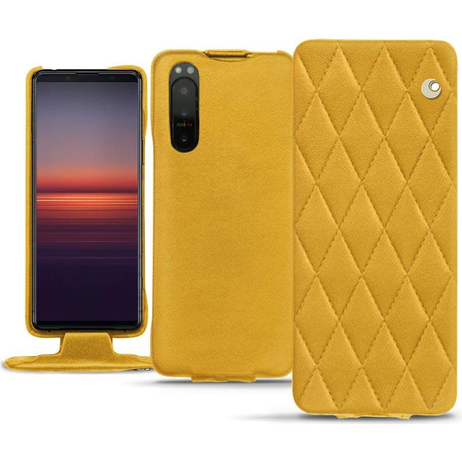 Noreve Lederschutzhülle vertikal (Sony Xperia 5 II), Smartphone Hülle, Orange