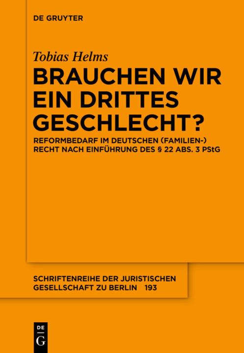 Produktbild Brauchen wir ein drittes Geschlecht? (Deutsch, Tobias Helms, 2015)