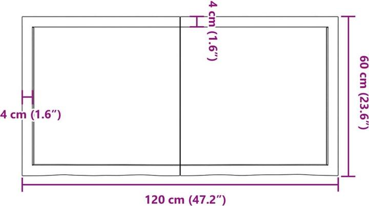 Produktbild vidaXL Oak Nature (120 x 60 x 6 cm)