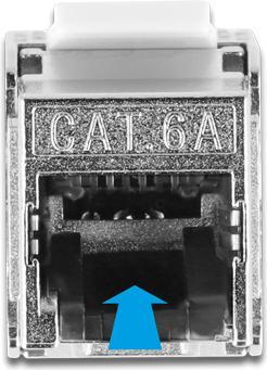Produktbild Delock Kabel RJ45 Stecker zu Keystone Modul RJ45 Buchse Cat.6A 25 cm schwarz (S/FTP, CAT6a, 0.25 m)
