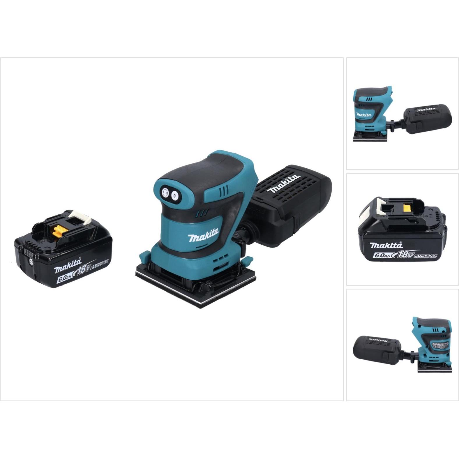 Makita, Schleifmaschine + Poliermaschine, DBO 480 G1 Akku Schwingschleifer 18 V 112 x 102 mm + 1x Akku 6,0 Ah - ohne Lad...