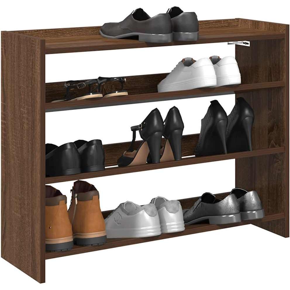 VidaXL, Schuhschrank, Schuhregal Braun Eichen-Optik 80x25x61,5 cm Holzwerkstoff