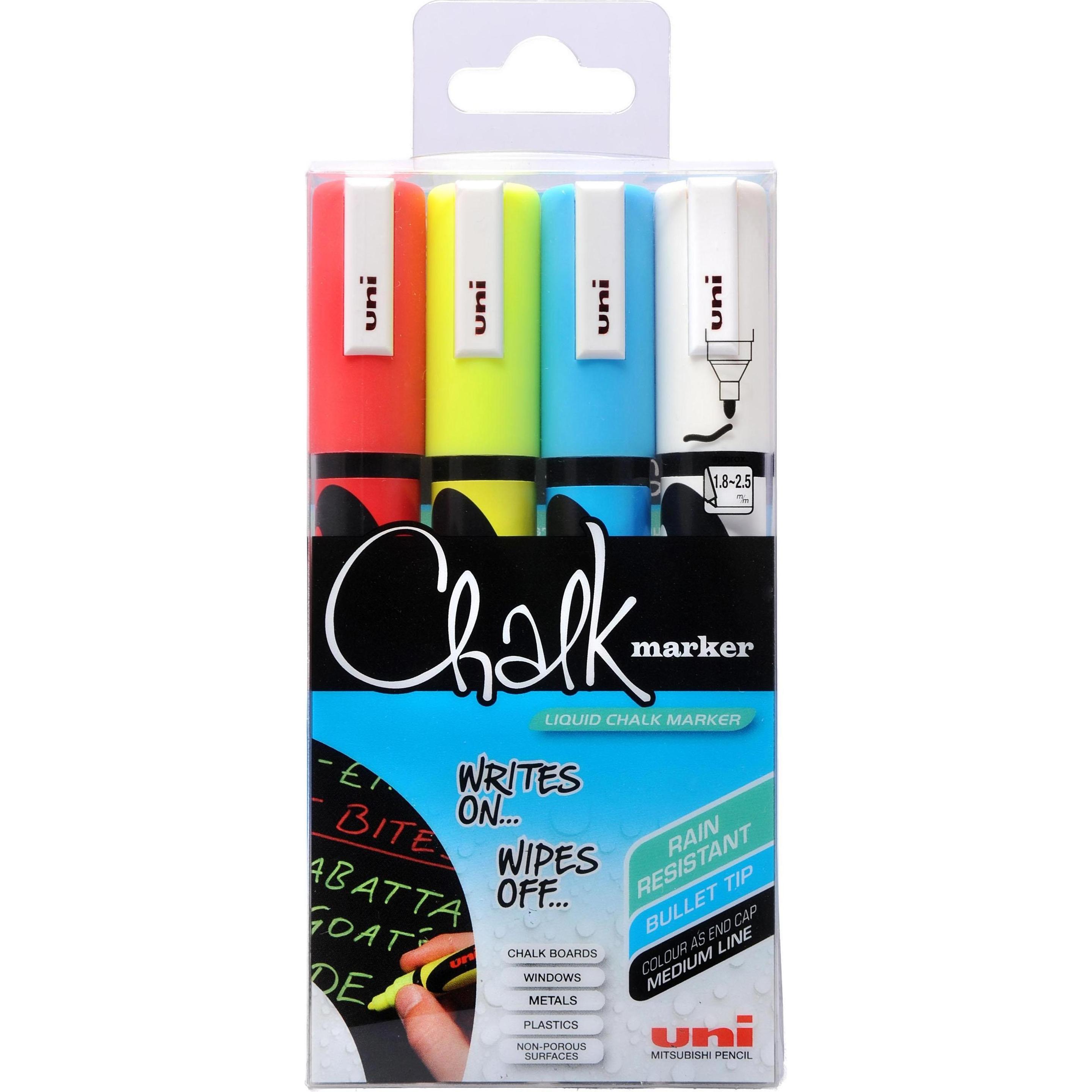 Uni-ball, Marker, Chalkmarker 5M - Assorted colors, 4 pc (Mehrfarbig, 1.80 mm, 4 x)