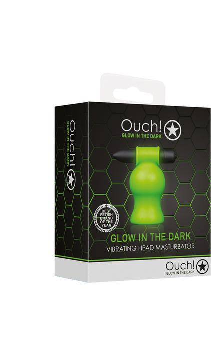 Actual product image Ouch! Vibrating Head Masturbator - Glow in the Dark