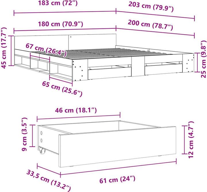 Image du produit vidaXL Bettgestell (180 x 200 cm)