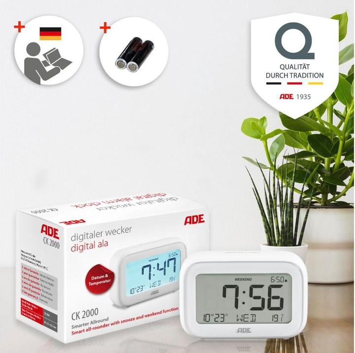 Actual product image ADE Digital alarm clock with temperature display
