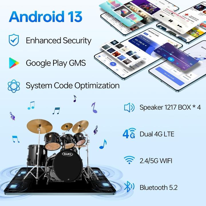 Produktbild OBA Leistungsstarkes Akku-Gaming-Tablet mit 2K IPS-Display und hochauflösender Kamera (5G, 12", 256 GB, Schwarz)