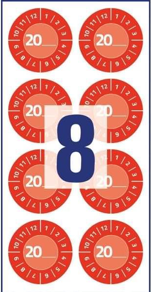 Actual product image Avery -Zweckform 80 St. Prüfplakette 20XX Rot (Ø) 30 mm 30 mm