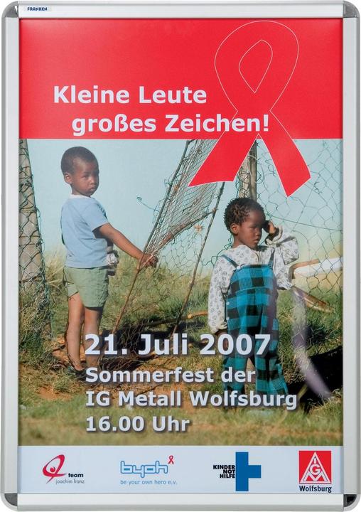 Actual product image Franken Poster frame DIN A1, 32 mm frame profile silver anodized aluminum snap frame, plastic corners (A1)