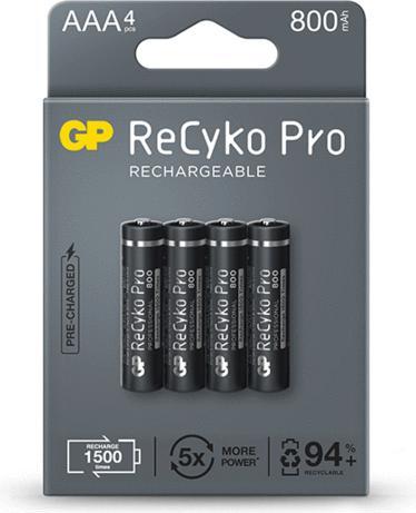 Produktbild GP Batteries GP Nab??jec?? bat. ReCyko Pro AAA (HR03) - 4ks (4 Stk., Gerätespezifisch, 800 mAh)