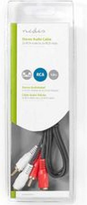 Produktbild Nedis Stereo-Audiokabel | 2x RCA Stecker | 2x RCA Stecker | Vernickelt | 1.00 m | rund | Schwarz | B (1 m)