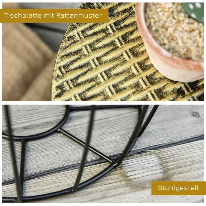 Produktbild Swisshandel24 3er-Set Couchtische Beistelltische Retro Metallkorb Drahtkorb Garten Satztisch Gartenmöbel Outdoor B
