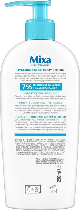 Actual product image Mixa Hyaluro Fresh Body Lotion (Body cream, 250 ml)