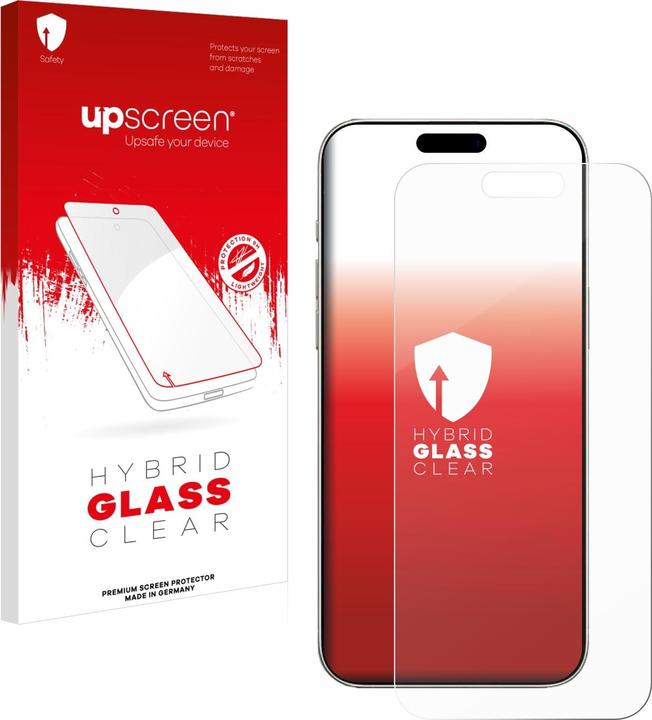 Actual product image upscreen Protective glass screen protector clear (1 pcs., Apple iPhone 16)