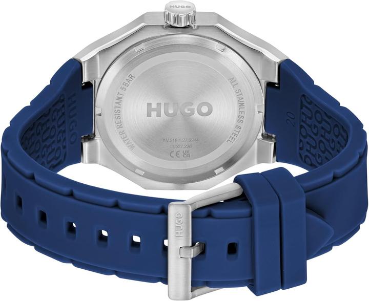 Actual product image HUGO Analog Multifunctional Quartz Skeleton Watch with Silicone or Stainless Steel Strap (Analogue wristwatch, 44 mm)