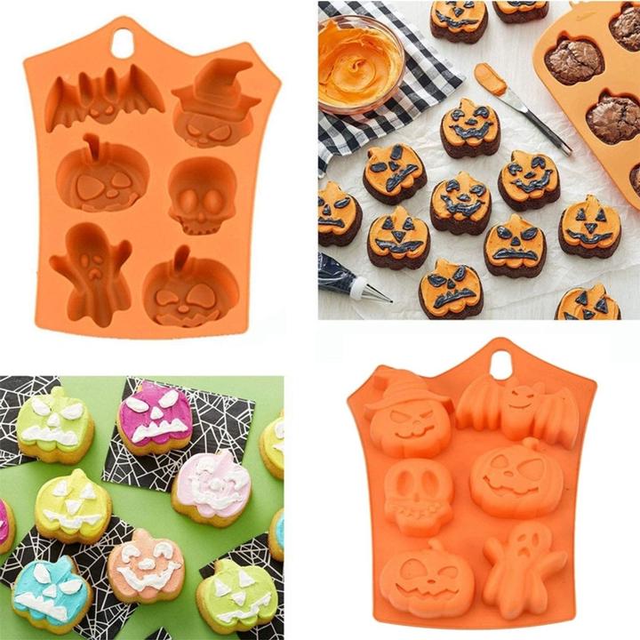 Produktbild König Design Halloween Schokoladen Silikon Form Backen Silikonform Kürbis Geister Kuchen Neu