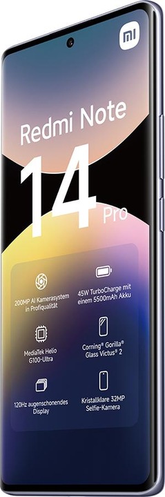 Image du produit Xiaomi Redmi Note 14 Pro (512 Go, Pourpre Aurora, 6.67")