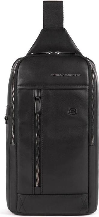 Piquadro Monospalla, Leather, Leather Backpack, Black, Mono Sling, For Men
