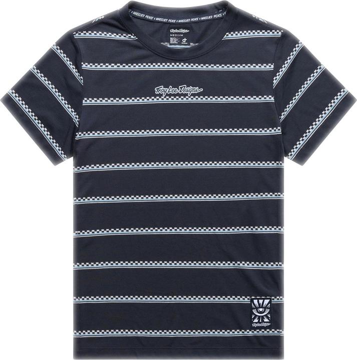 Troy Lee Designs Womens Lilium Ride SS Tee, Checked Out, carbon, S (S)