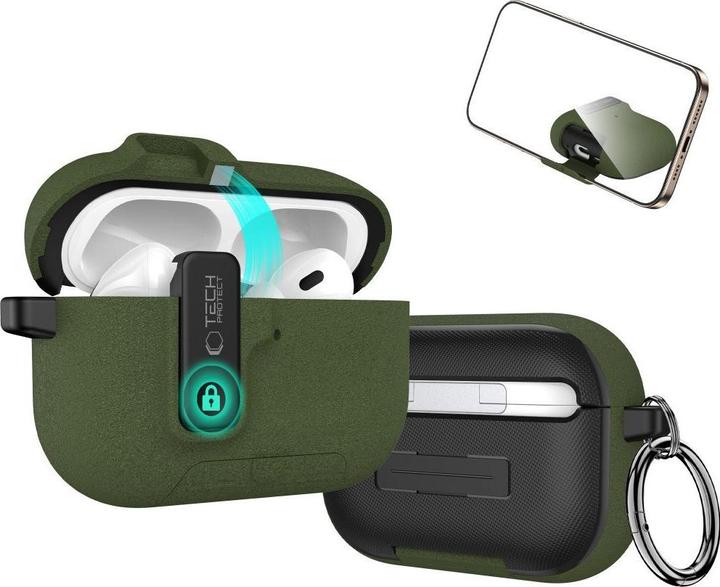 Image du produit 4Kom Headphone case Tech-Protect Apple AIRPODS PRO 3 SLIM HOOK Green (Manchon pour casque d'écoute)