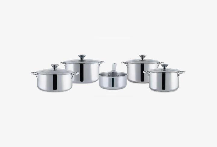 Actual product image Le Creuset 3-Ply Plus 5pcs. pot set (Pan set + pot set, Stainless steel)