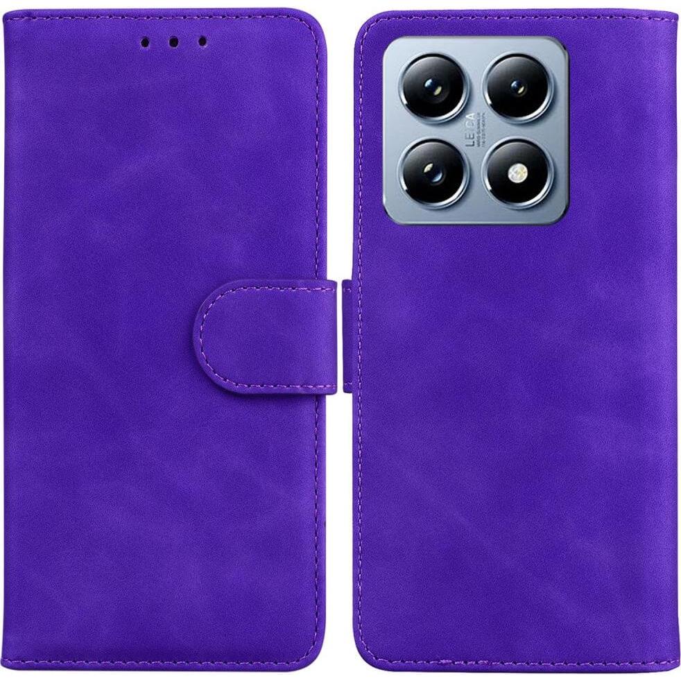 Cover-Discount Xiaomi 14T - Solide Leder Etui Hülle (Xiaomi 14T), Smartphone Hülle, Violett