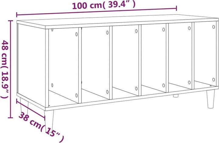 Produktbild VidaXL Plattenschrank Weiss 100x38x48 cm Holzwerkstoff