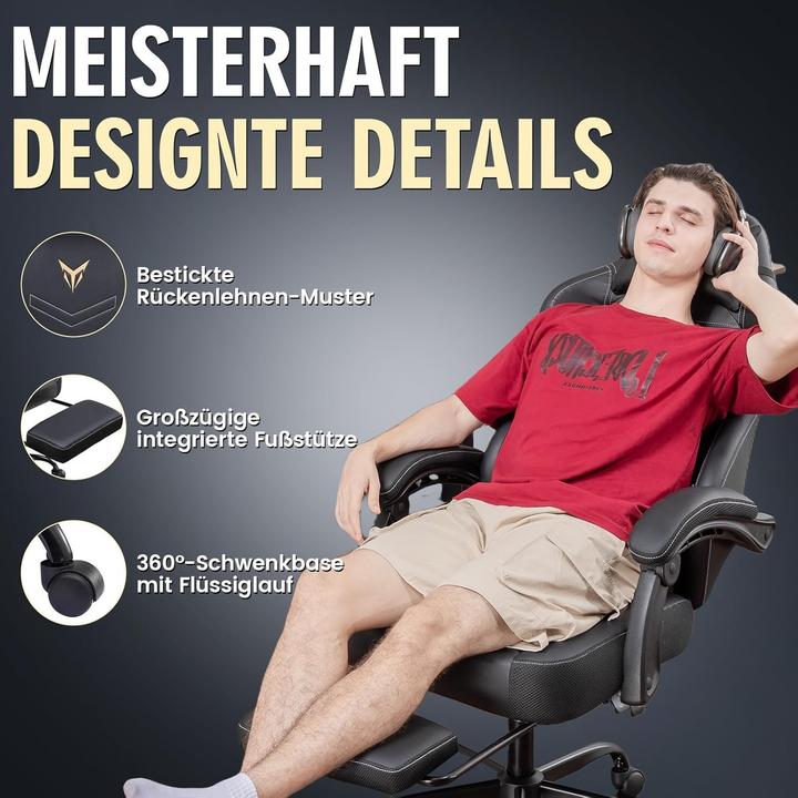 Actual product image Gtplayer Ergonomic Gaming Chair with Footrest and Adjustable Headrest