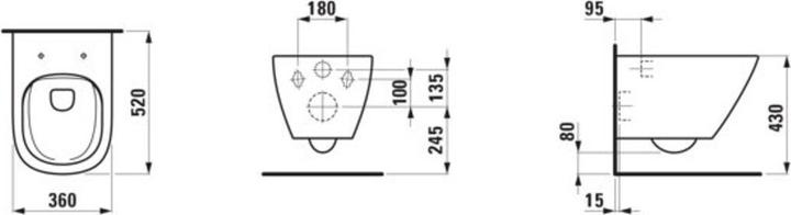 Actual product image Laufen Wall-hung WC LUA deep 360x520mm obsc. Attachment bahamabeige