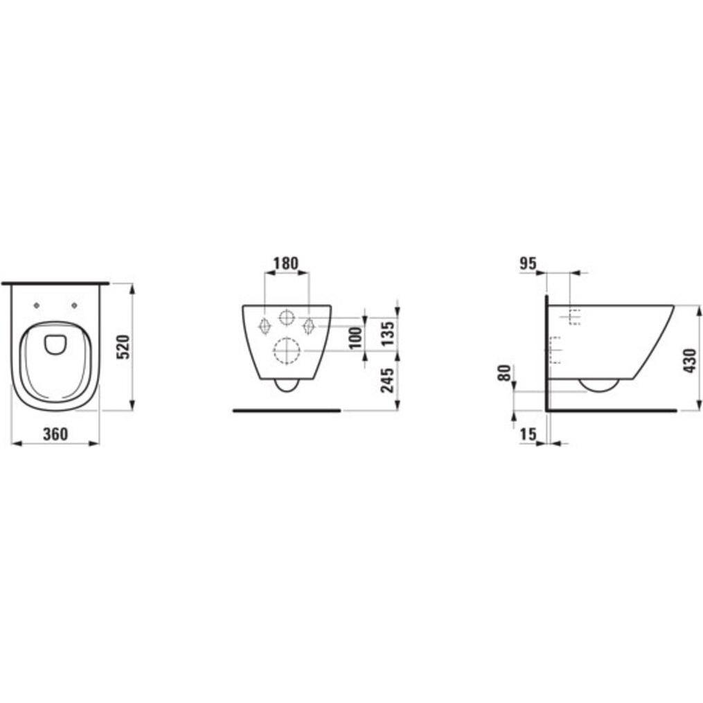 Thumbnail - Laufen, Toilette + Bidet, Wand-WC LUA tief 360x520mm verd. Befest bahamabeige