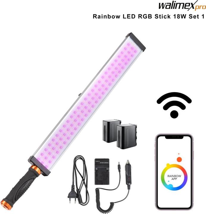 Produktbild Walimex pro LED Rainbow RGB Stick 18W Set 1