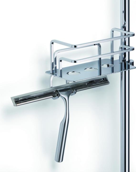 Actual product image Giese Manufaktur Optisign Duschkorb für Duschgleitstange links mit Glasabzieher und Halter für Rasierer