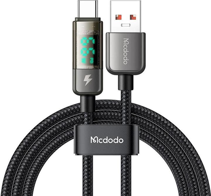 Actual product image Mcdodo CA-3630 USB-A to USB-C cable, auto power off, PD 100W, 1.2m (black) (1.20 m, 100 W)